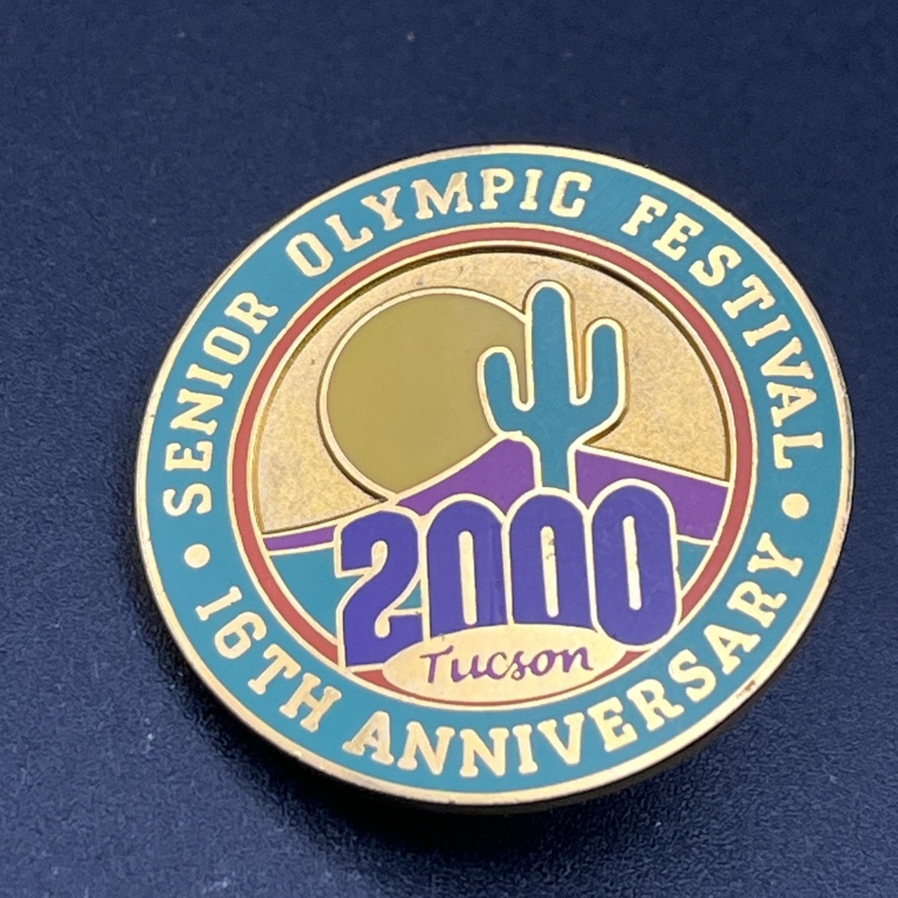 Senior Olympic Festival Tucson Arizona 2000 16th Anniversary Lapel Hat Pin
